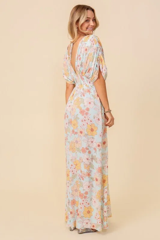 Brunch Date Floral Print Long Summer Dresses