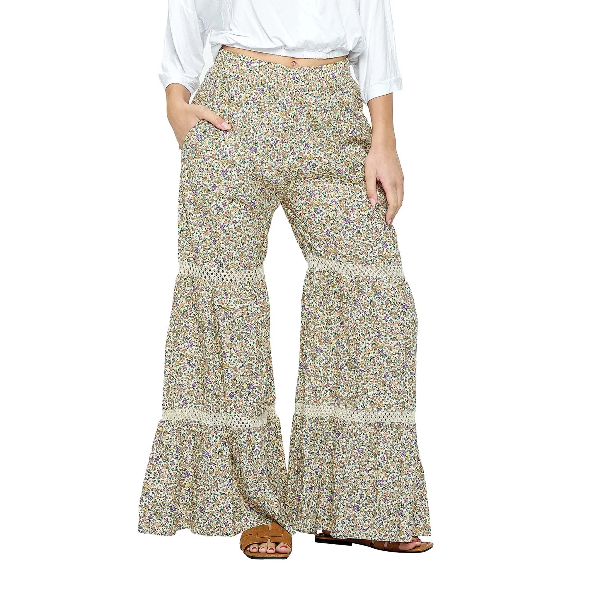 Crochet Tiered Bell Bottom Pants