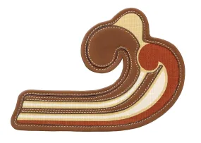 Damaged/Store Return Miu Miu Brown Leather Wave Brooch Pin-One Size