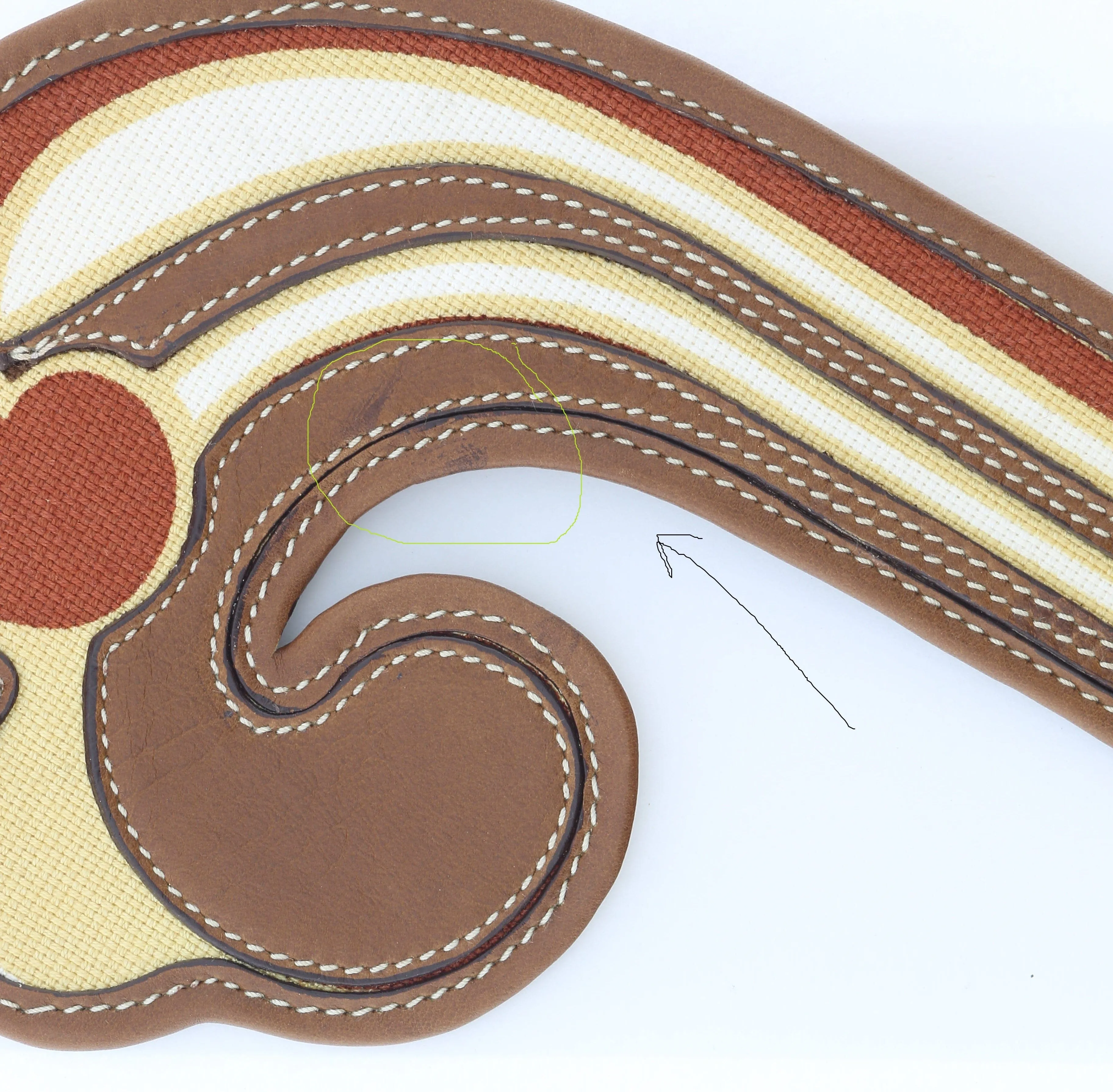 Damaged/Store Return Miu Miu Brown Leather Wave Brooch Pin-One Size