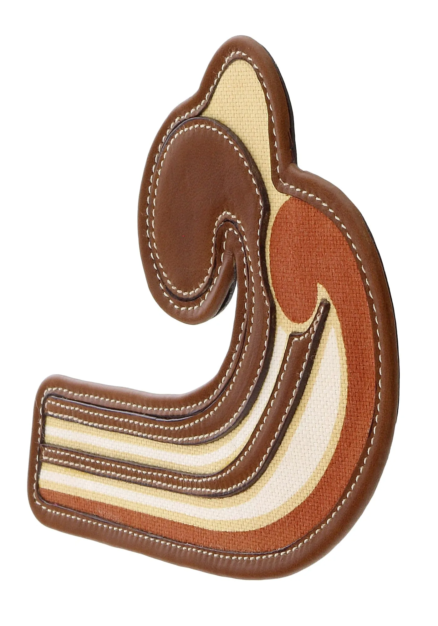 Damaged/Store Return Miu Miu Brown Leather Wave Brooch Pin-One Size