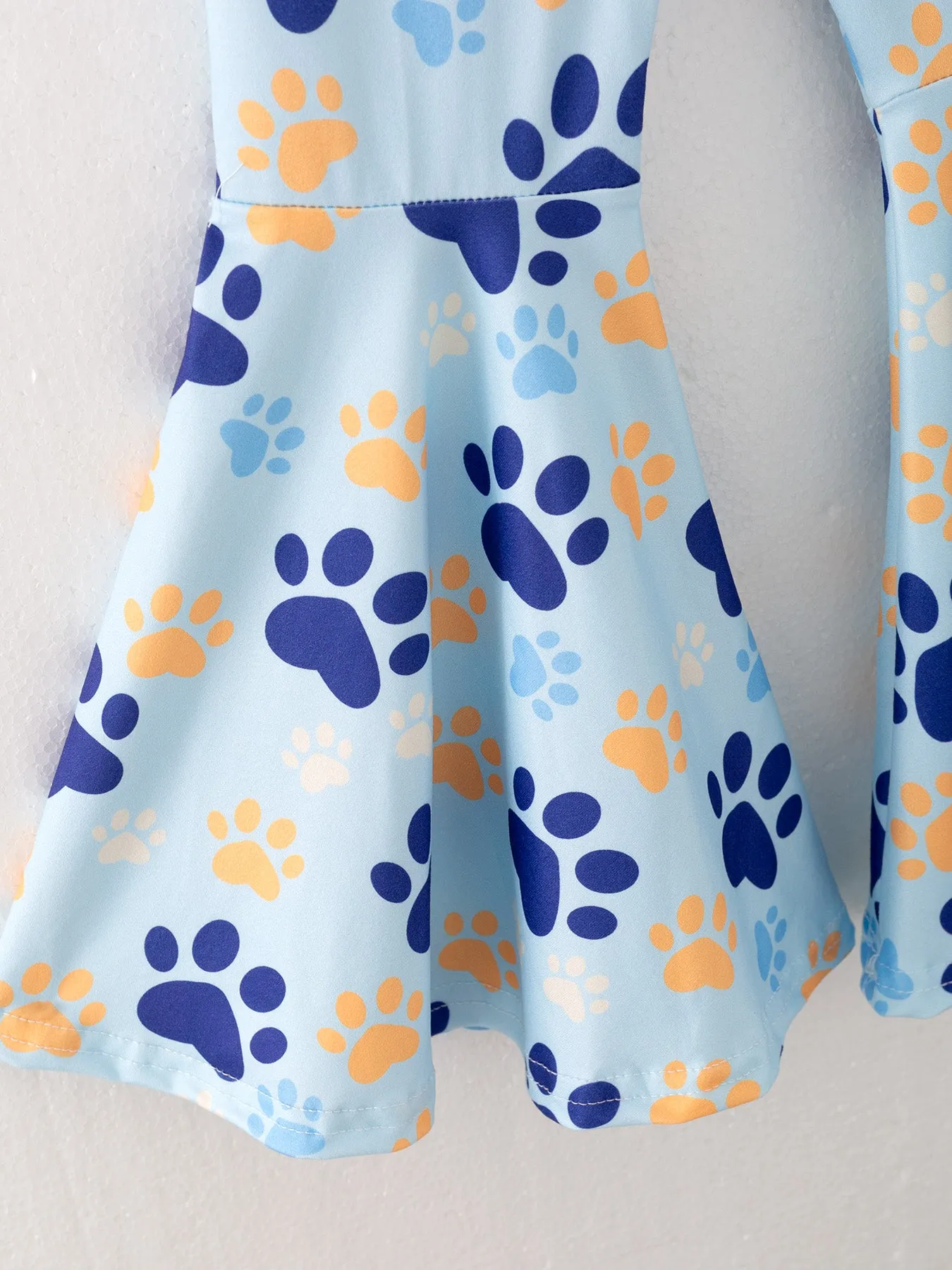 Girls Cartoon Letter Print Top Bell-Bottom Pants Outfits