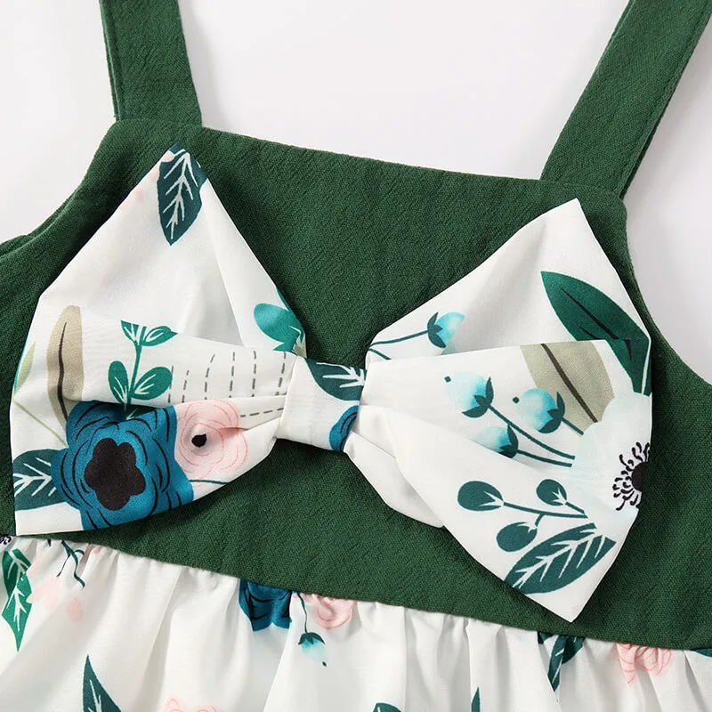 Irregular Flower Print Matching Dresses for Family