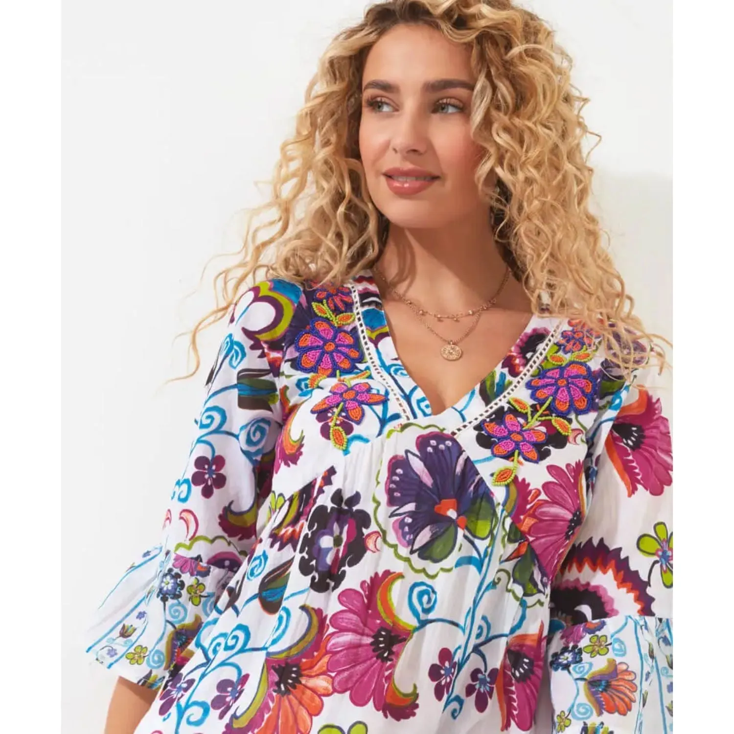 Joe Browns 10 Multi-Coloured Bold Beautiful Tunic Top