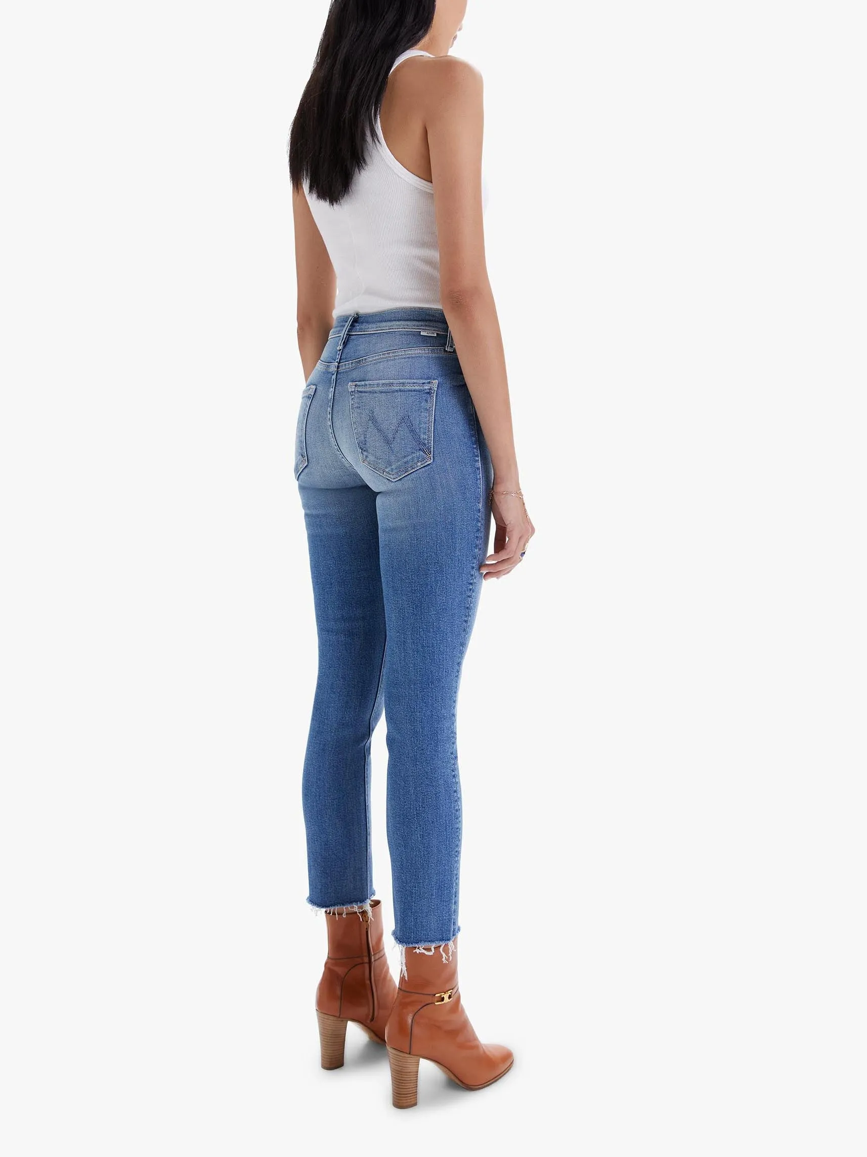 Mid Rise Dazzler Ankle Fray Jean - Riding the Cliffside