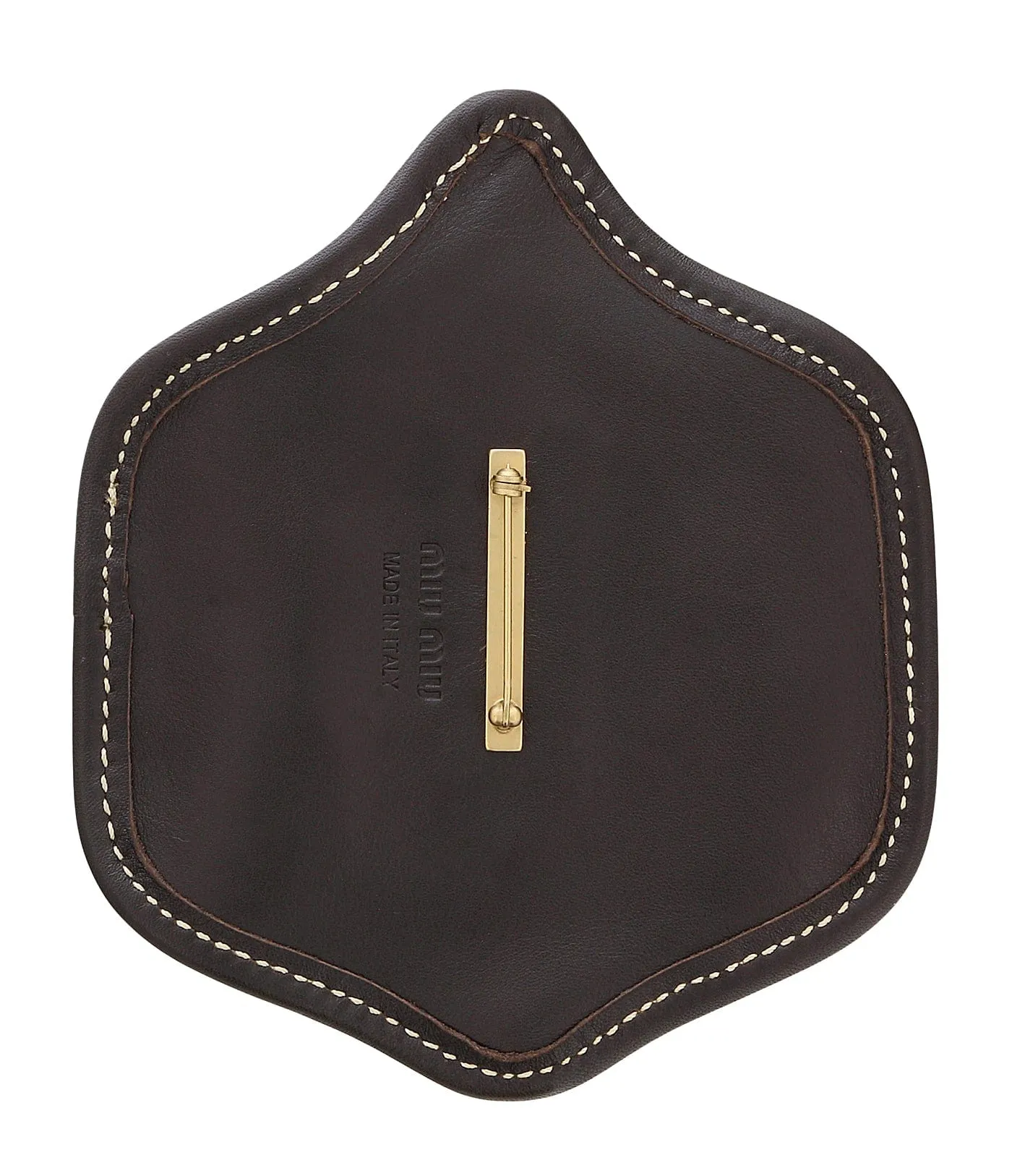 Miu Miu Forest Green Suede Patch Tile Brooch Pin-One Size