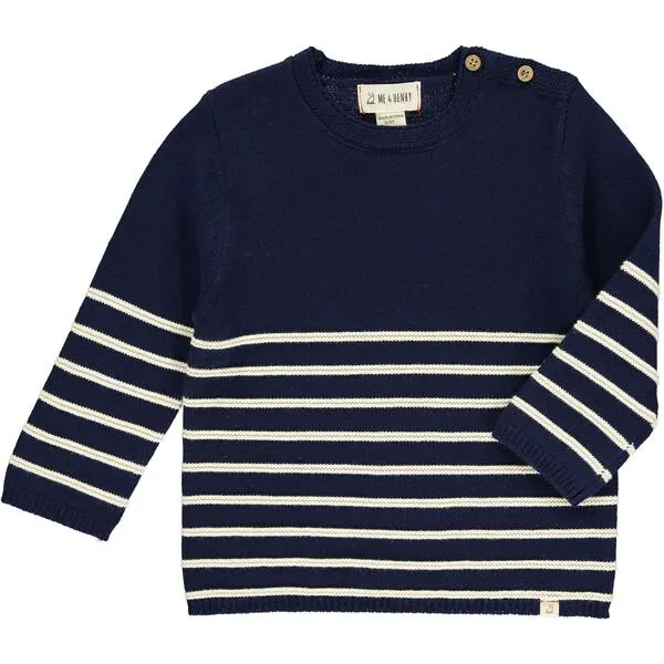 Navy Striped Knit Sweater
