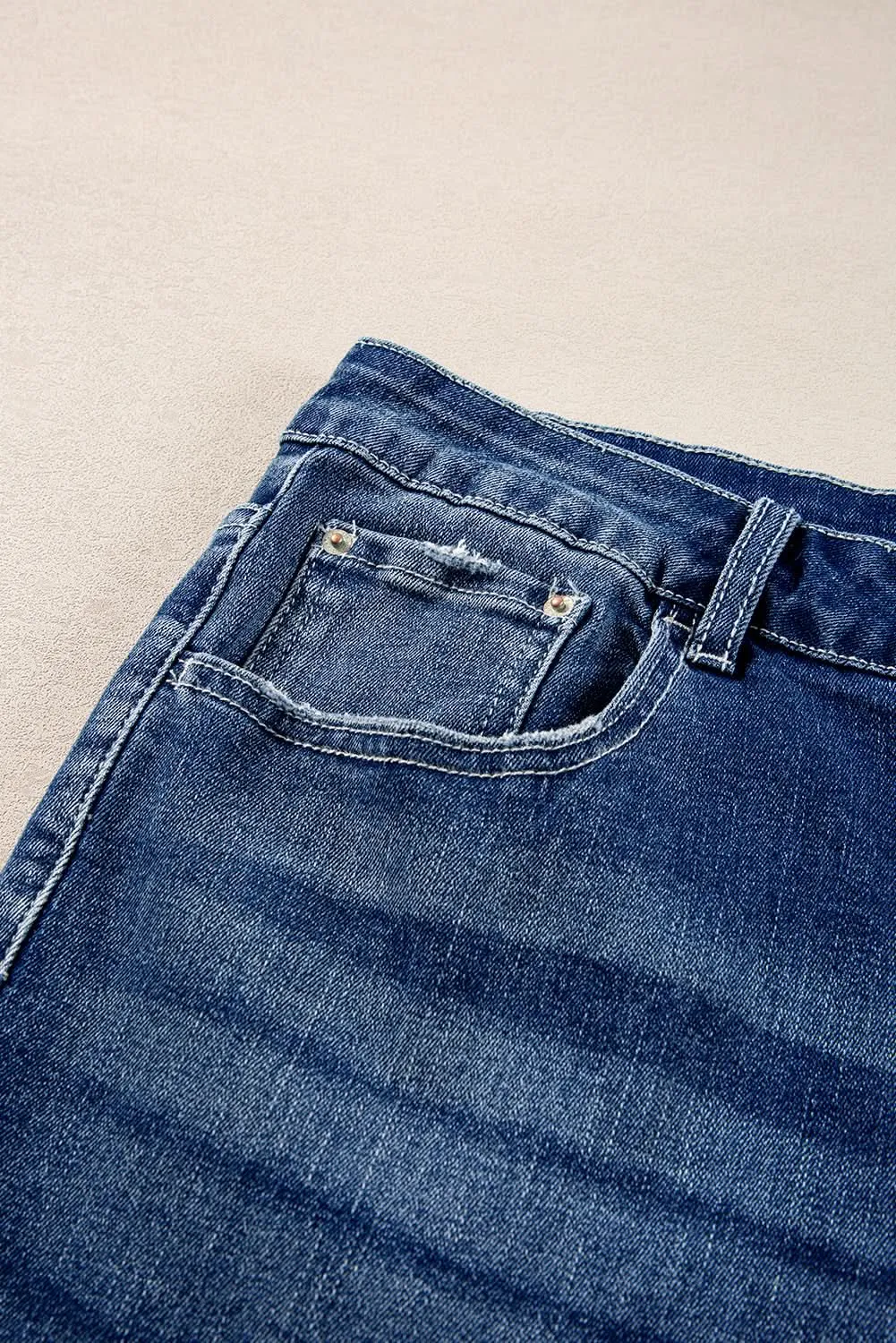 Trendy dirty blue plus size flare jeans