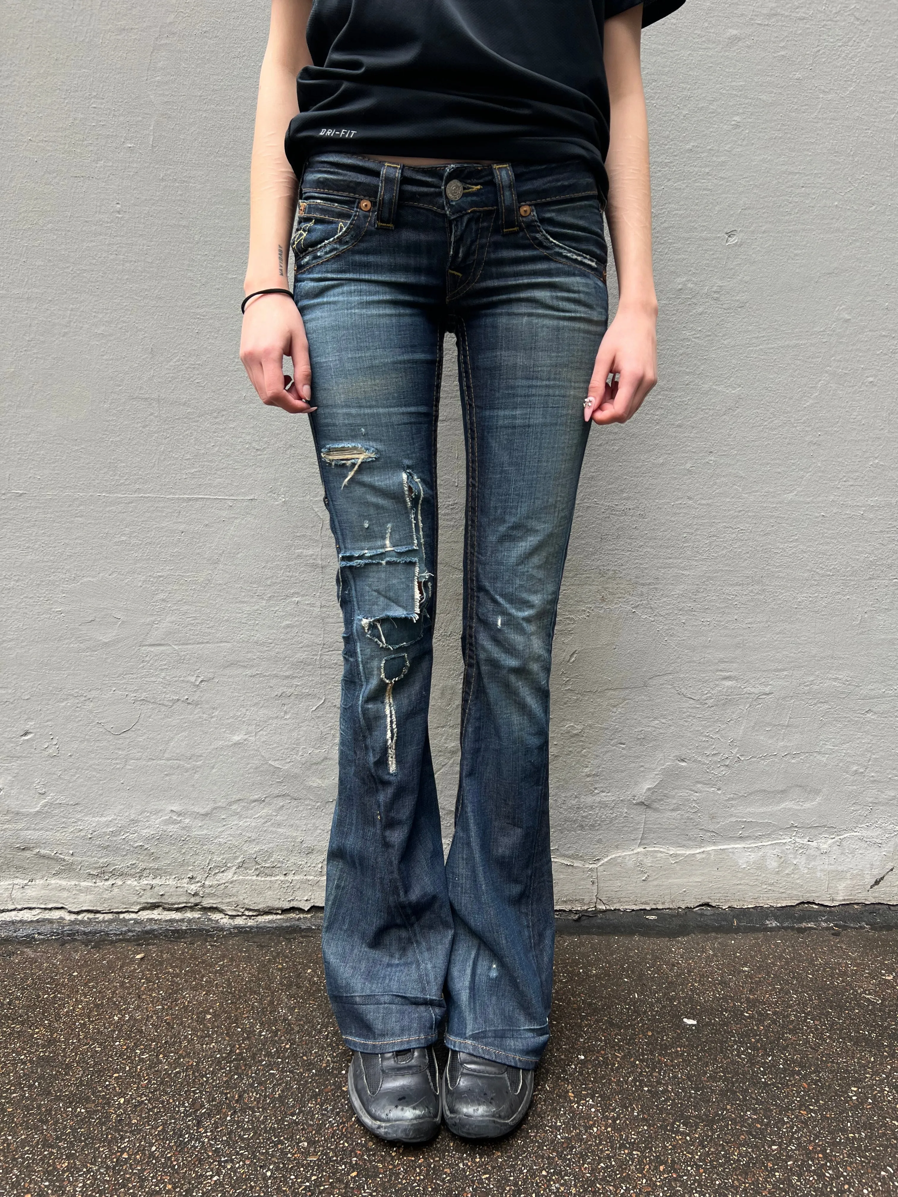 Vintage Ripped Flared True Religion Denim XS