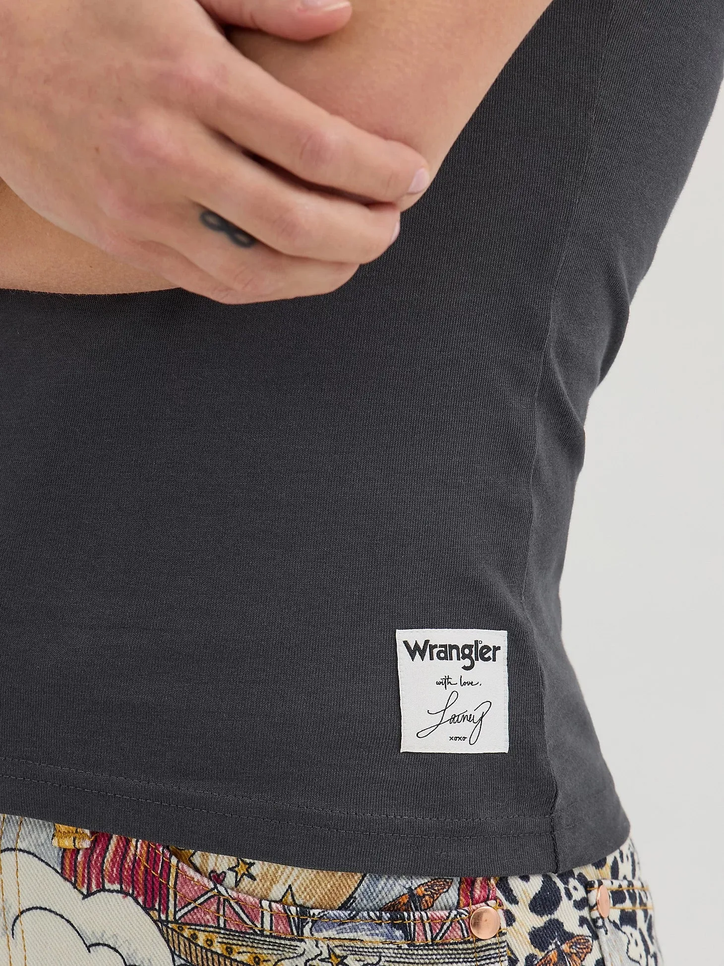 Wrangler X Lainey Wilson With Love Lainey Shrunken Band Tee In Phantom
