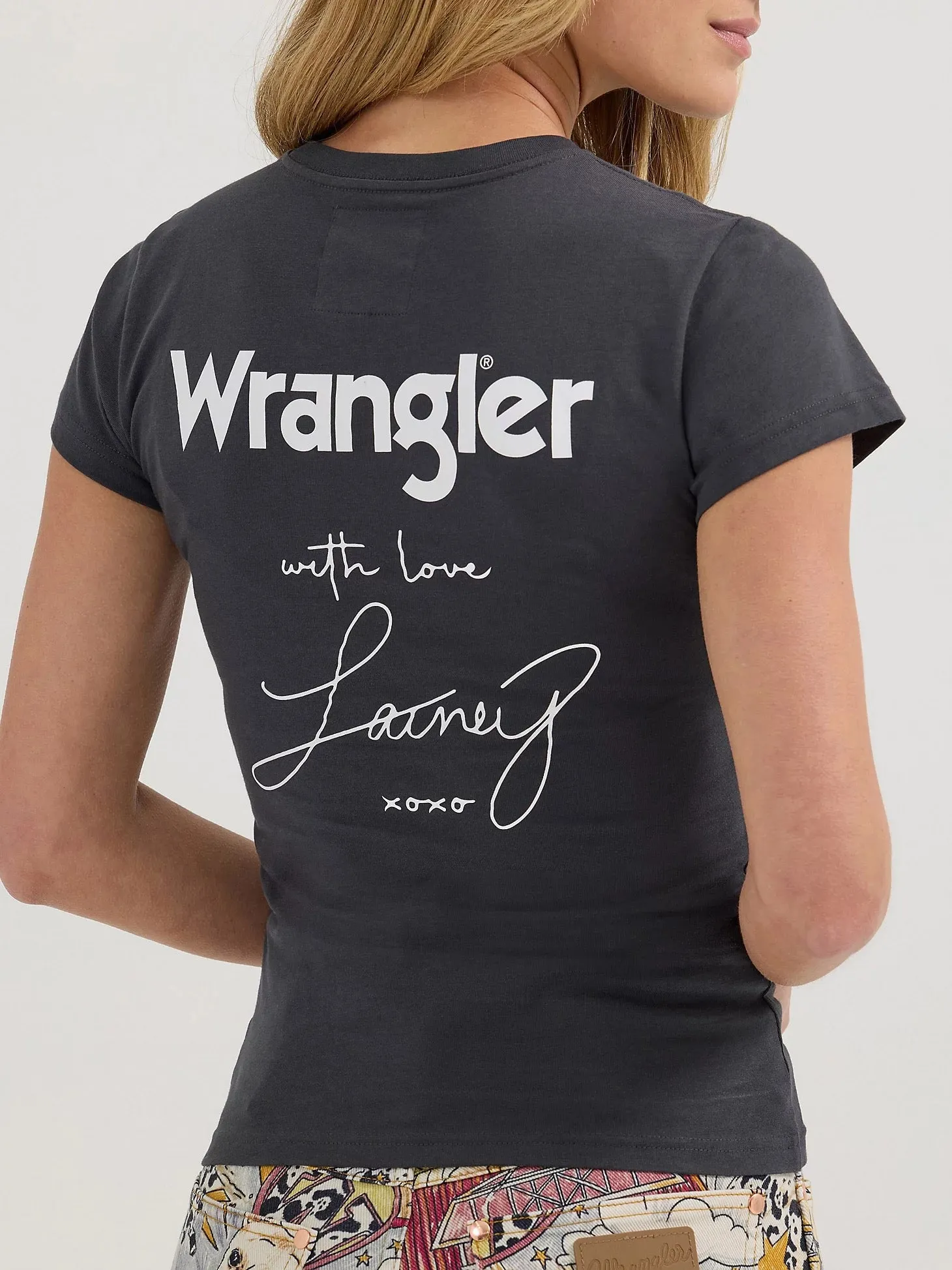 Wrangler X Lainey Wilson With Love Lainey Shrunken Band Tee In Phantom
